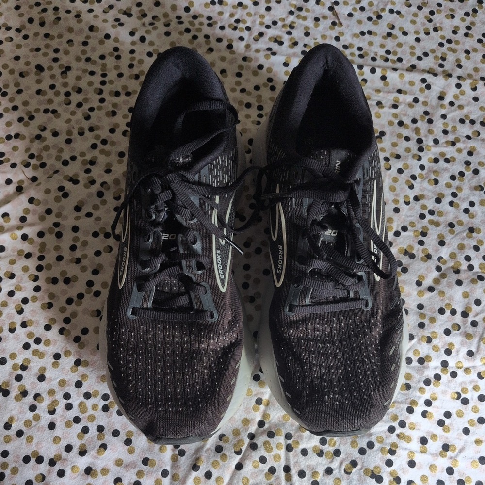 Brooks Glycerin 20 Womens 8.5 Black White Running Shoes Athletic Sneakers